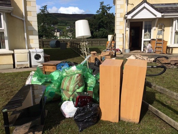 damaged furniture outside house